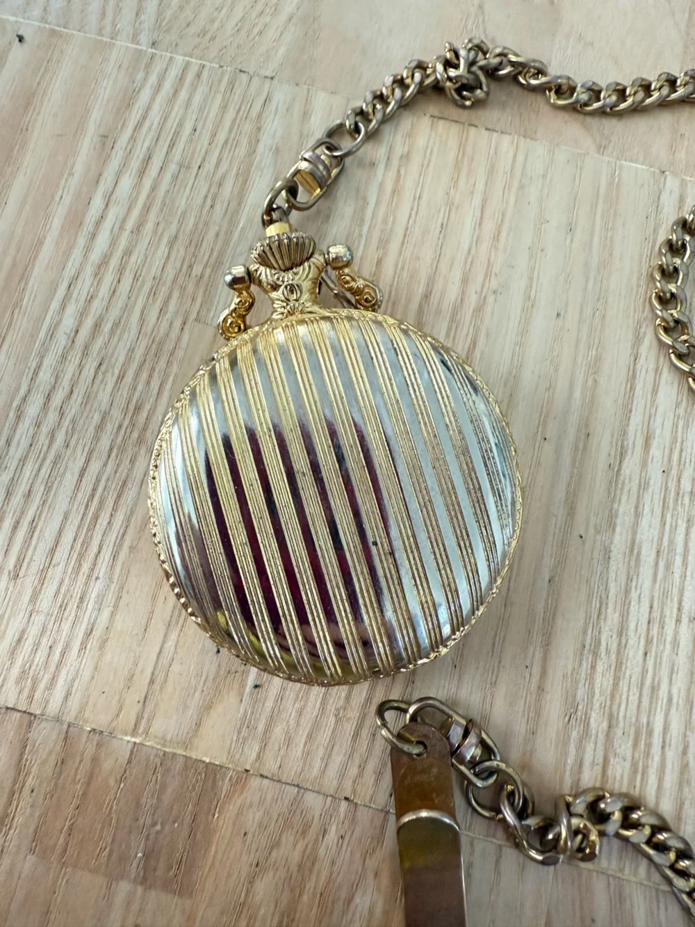 Galaxie by Elgin two tone pocket watch NEW BATTERY