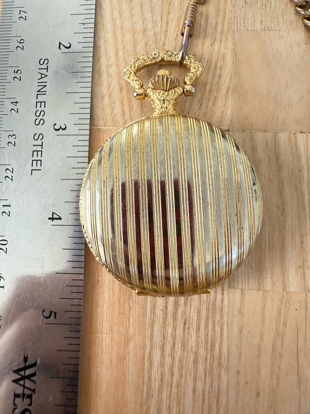 Galaxie by Elgin two tone pocket watch NEW BATTERY