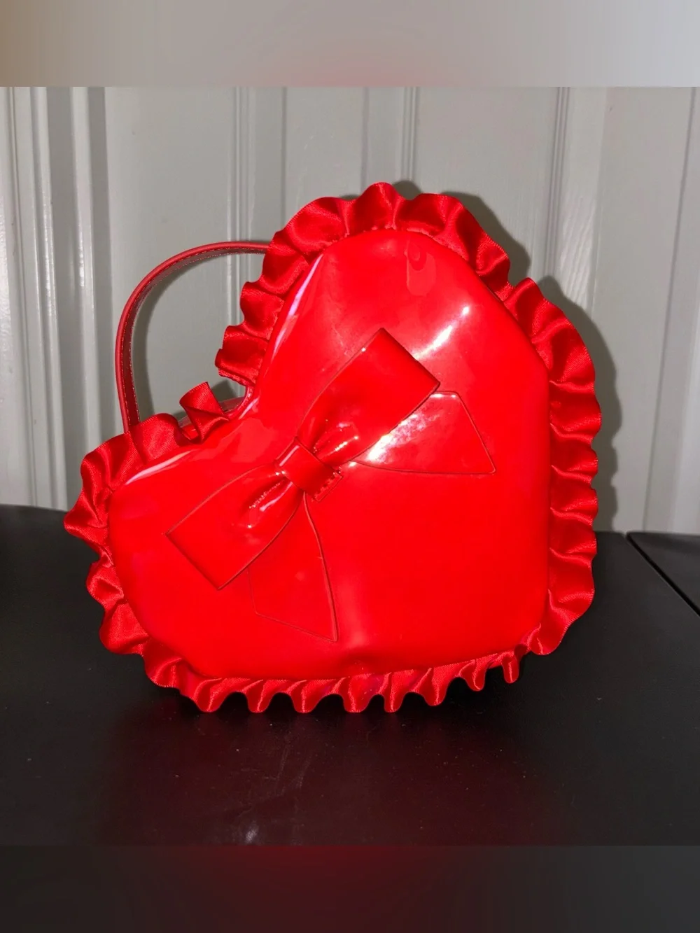 Red Heart-Shaped Bow Bag