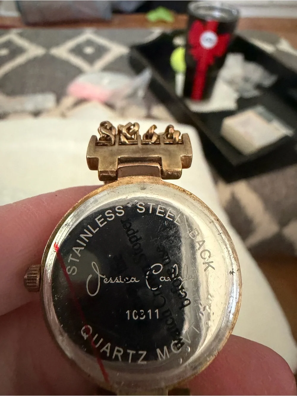 Women's Rose Gold Multi-Chain Bracelet Watch with Black Dial
