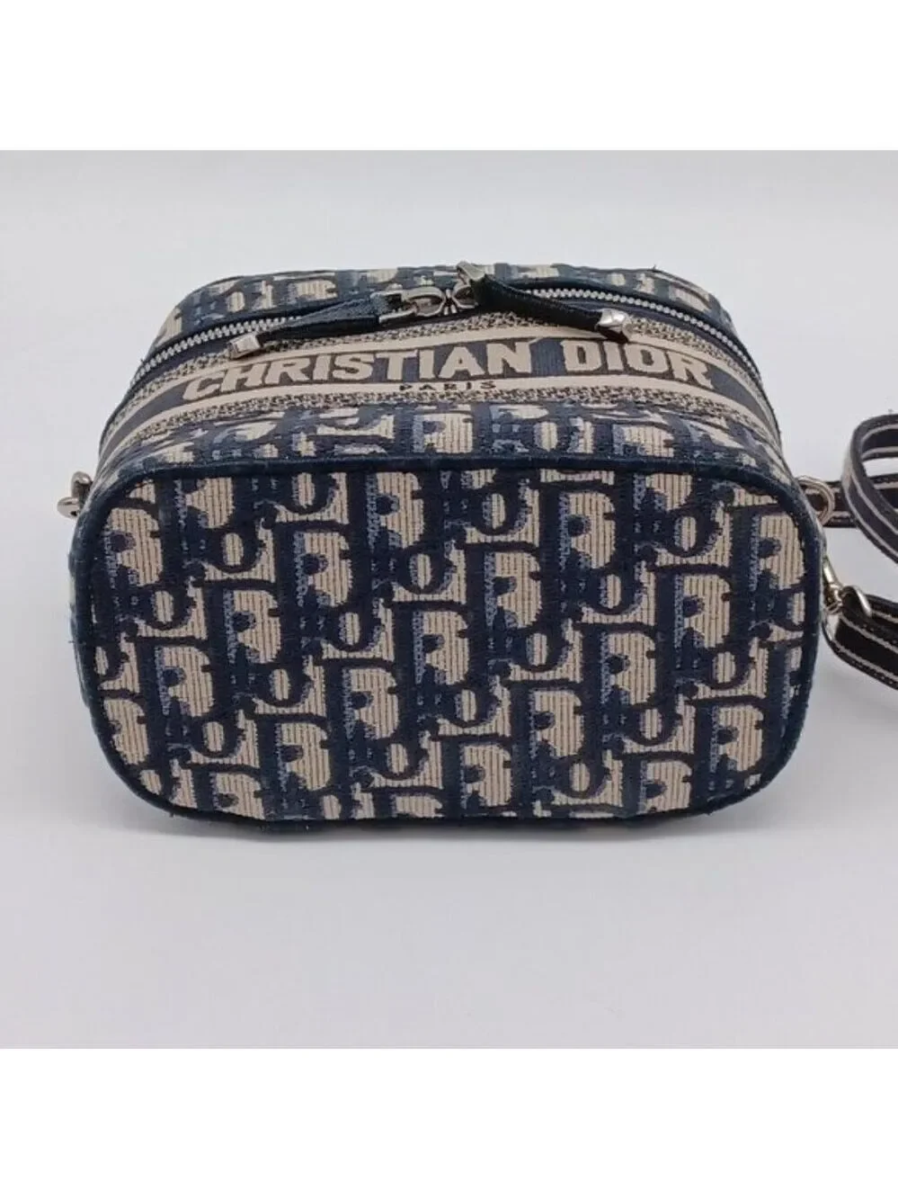 Authentic Dior Oblique Vanity Case Bag Canvas Christian Dior Paris Crossbody