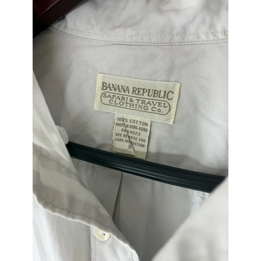 Banana Republic Safari & Travel Clothing Co Mens Cotton Button Down Shirt Gray S