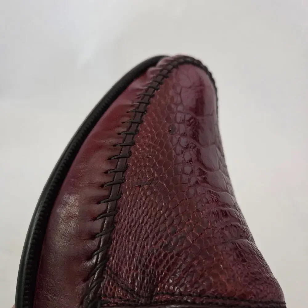 Vtg Luca Lollini Exotic Genuine Ostrich Leather Handmade Italian Loafers Men's 8