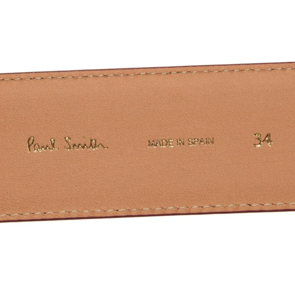 Paul Smith NWT Classic Brogue Belt Size 34 US Red Leather Made in Spain