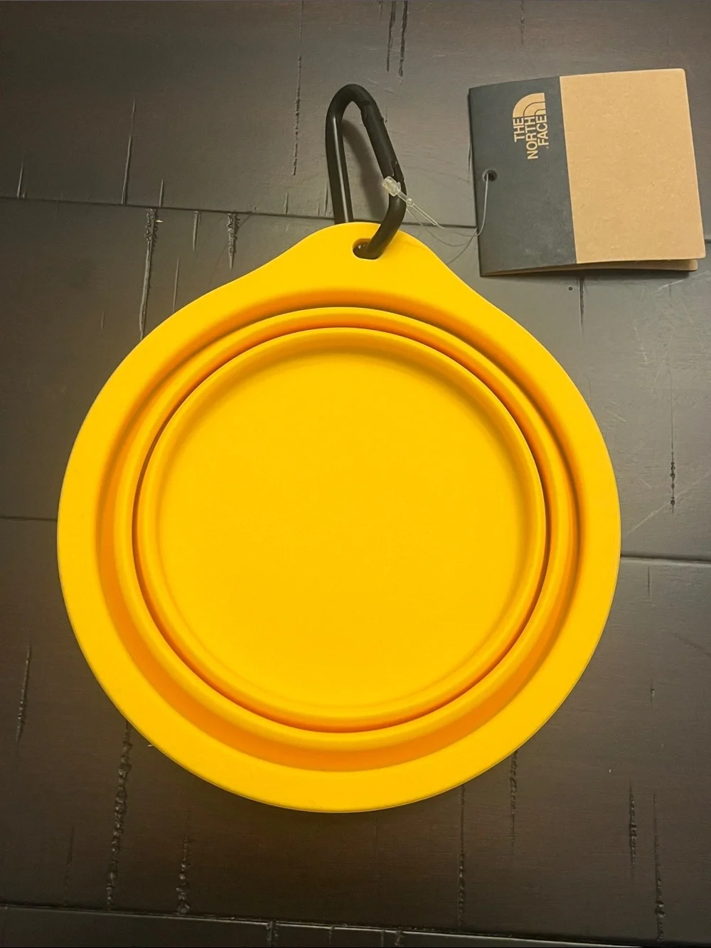 The North Face Collapsable Pet Dog Travel Hiking Bowl new with Carabiner