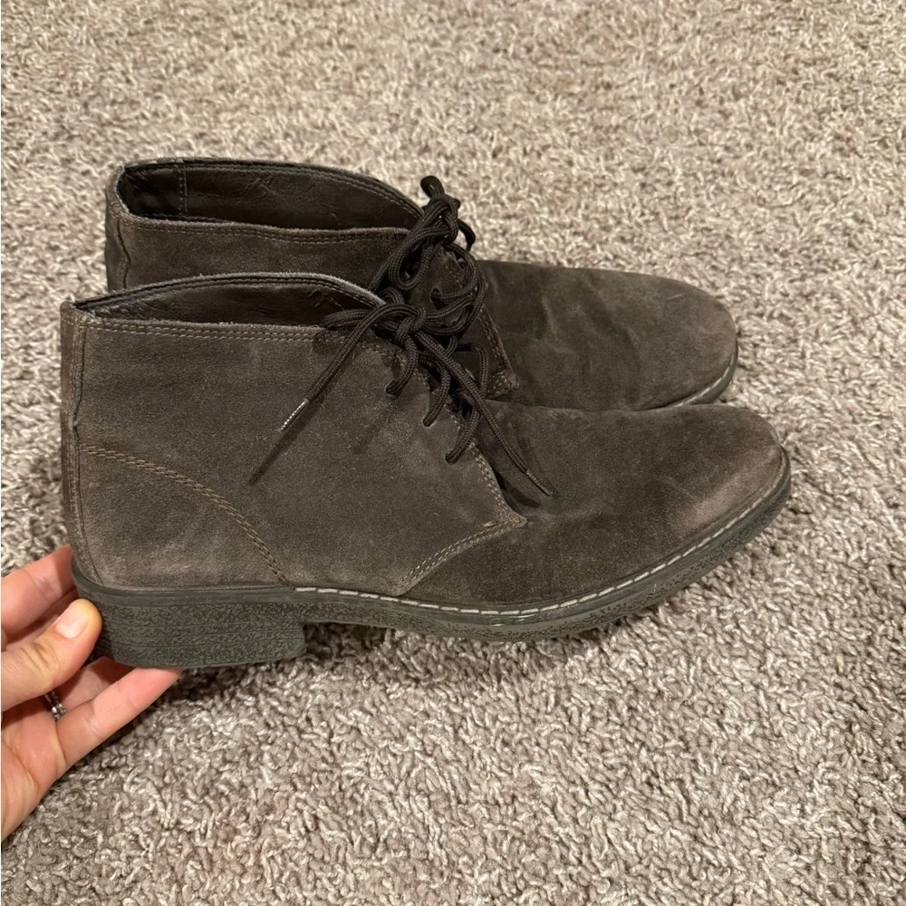 Nordstrom 1901 Made  in Italy Suede Leather Brown Chukka Boots ,‎ size 8.5 US