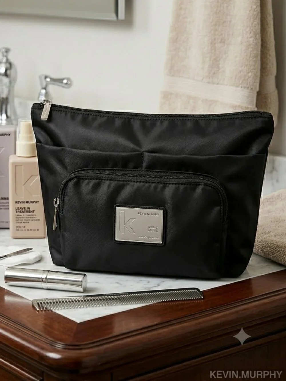 Kevin Murphy Cosmetic Travel Bag Black Nylon Zippered