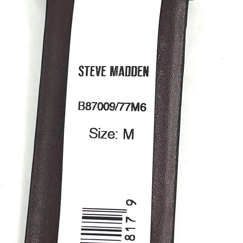 Steve Madden men’s reversible black brown square buckle belt