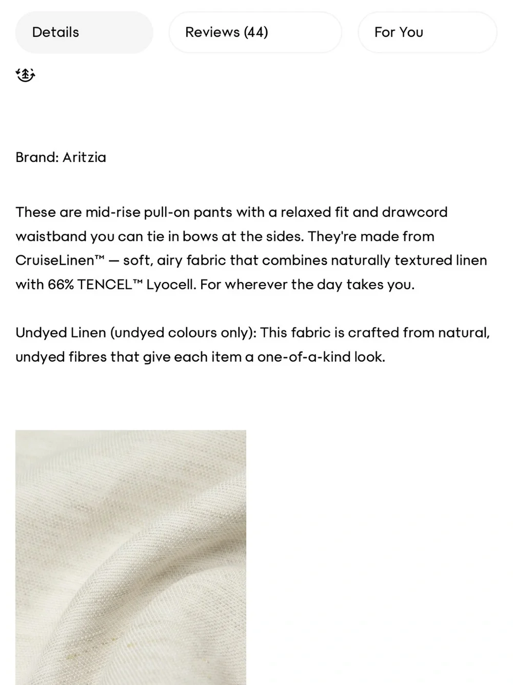 Aritzia lightweight wide