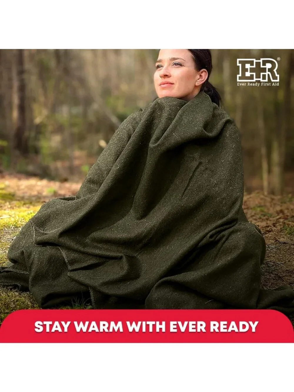 Warm Olive Drab Green Fire Retardant Blanket, 66