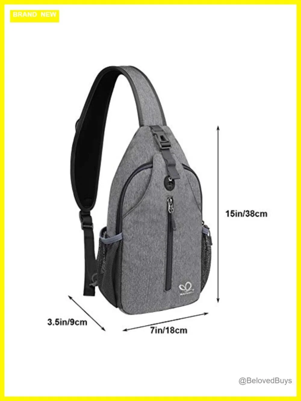 Polyester Crossbody Sling Backpack for Travel Hiking Daypack with Adjustable