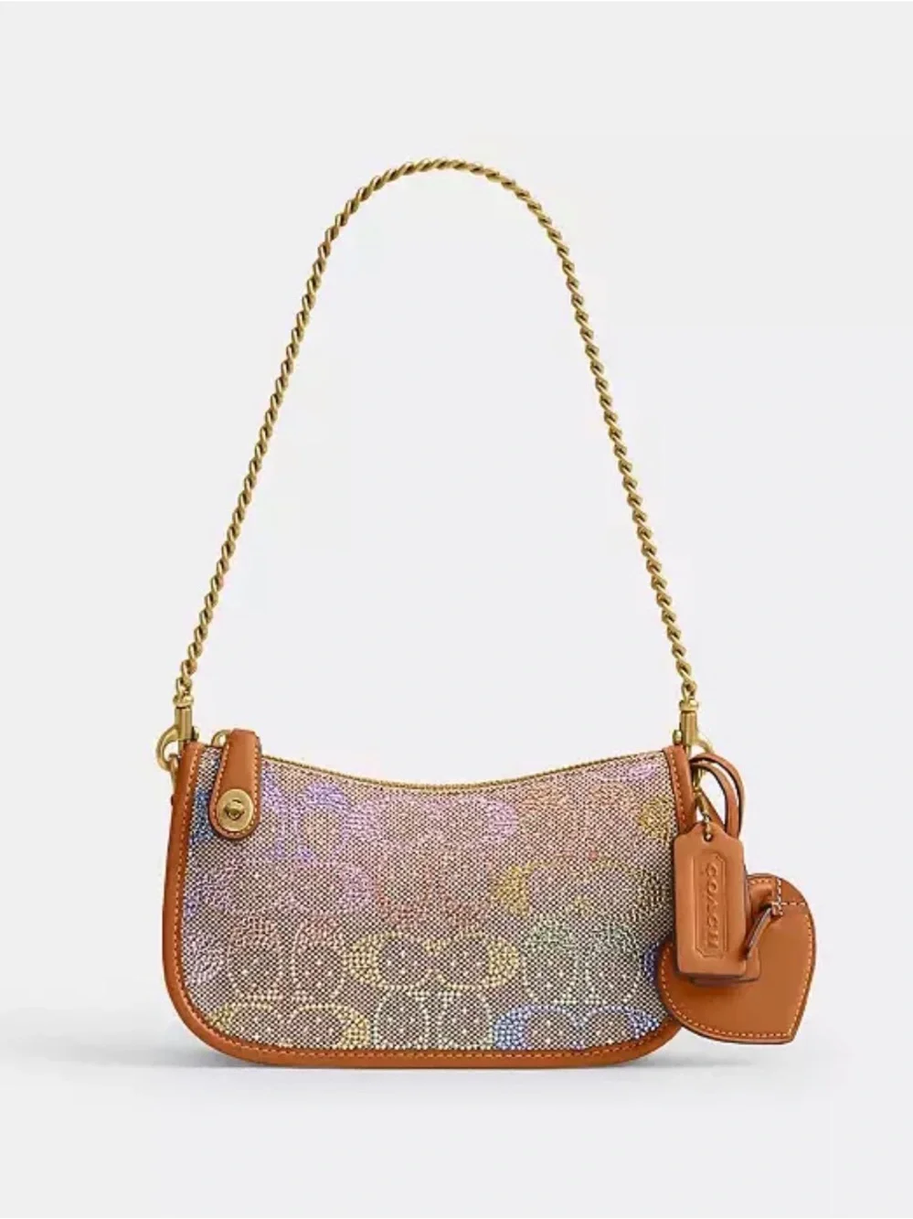 Coach Swinger Bag 20 With Chain In Crystal Signature Jacquard