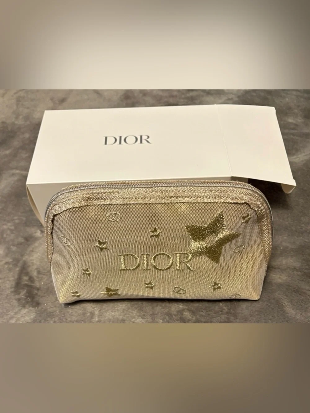 Dior Beauty✨💛💛⭐️ Metallic Gold Star Cosmetic Pouch