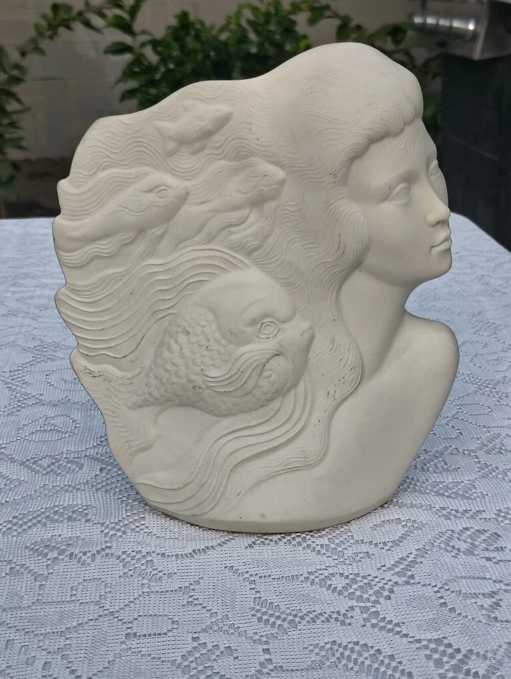Vintage 1985 Signed Mermaid Vase by Artist Dayle Rushall