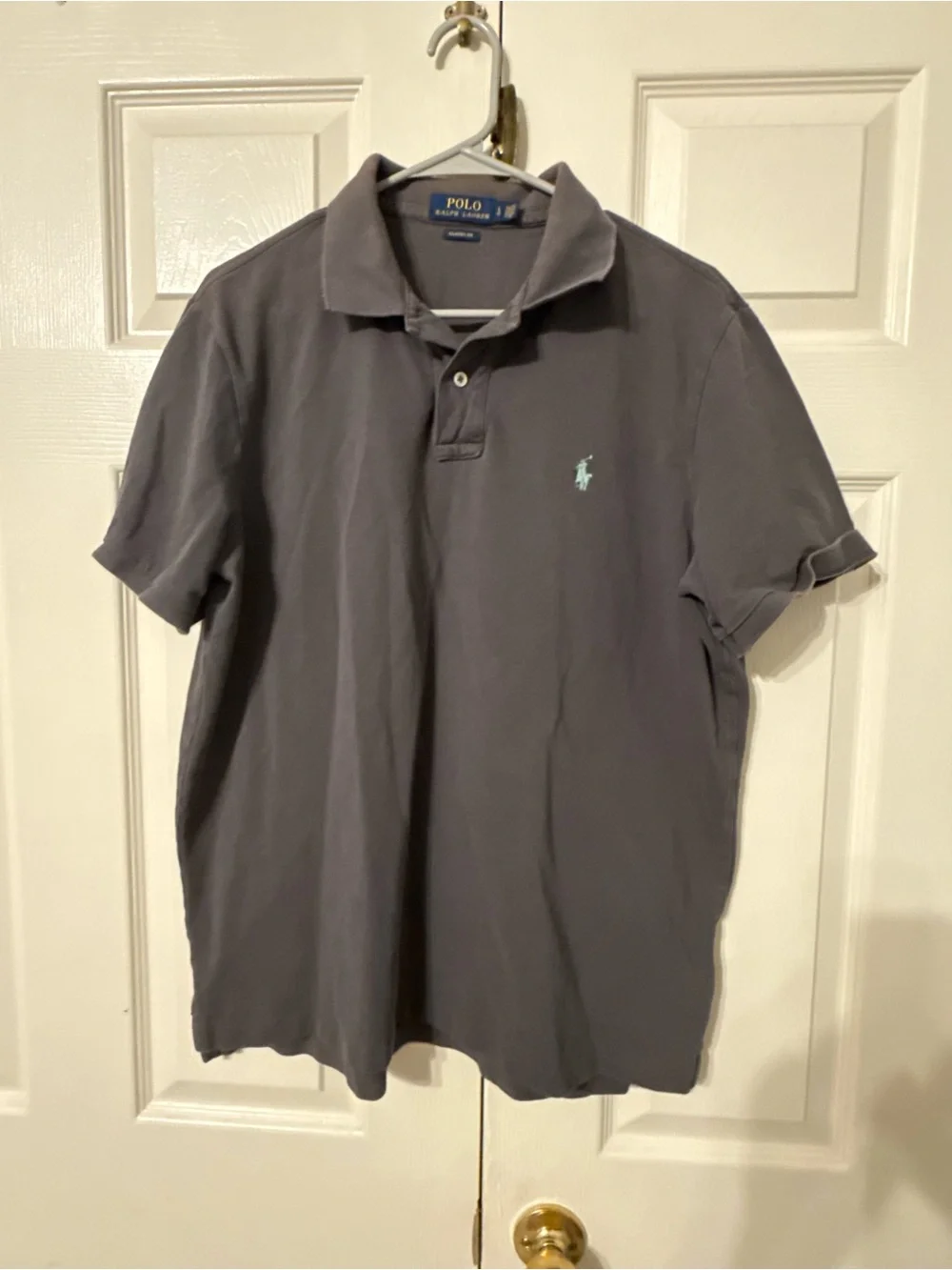 Ralph Lauren Men’s Slate Gray Polo with Mint Pony