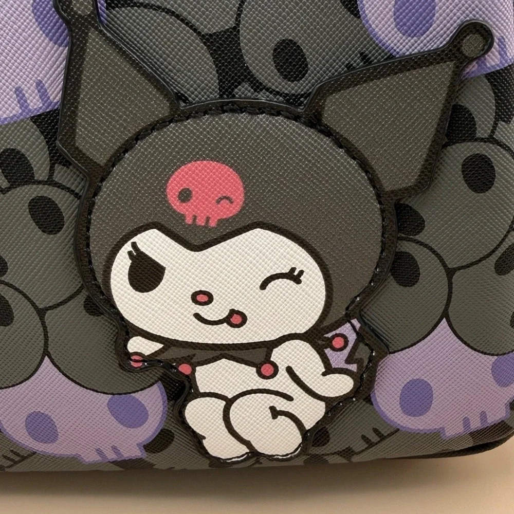 Impressions Vanity Sanrio Kuromi Cosmetic Pouch‎ Purple Skull Makeup Bag New