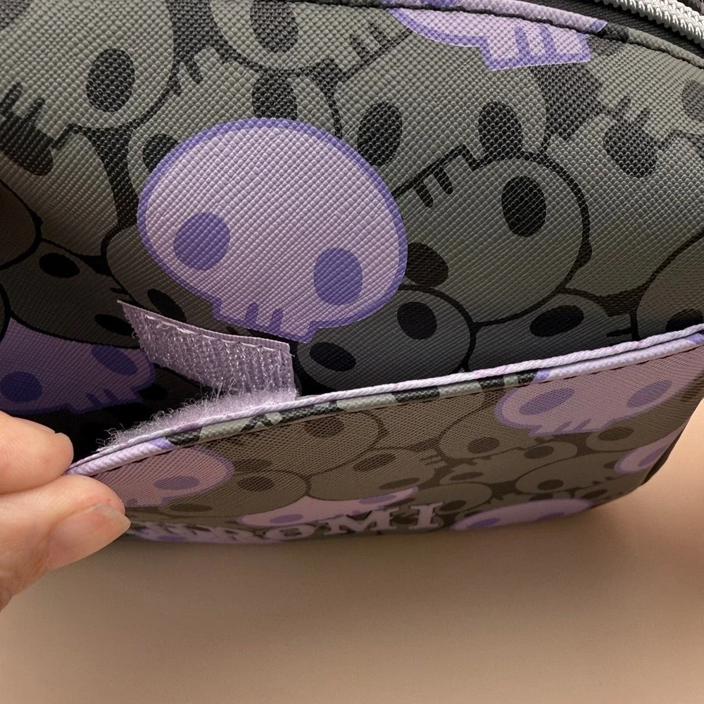 Impressions Vanity Sanrio Kuromi Cosmetic Pouch‎ Purple Skull Makeup Bag New