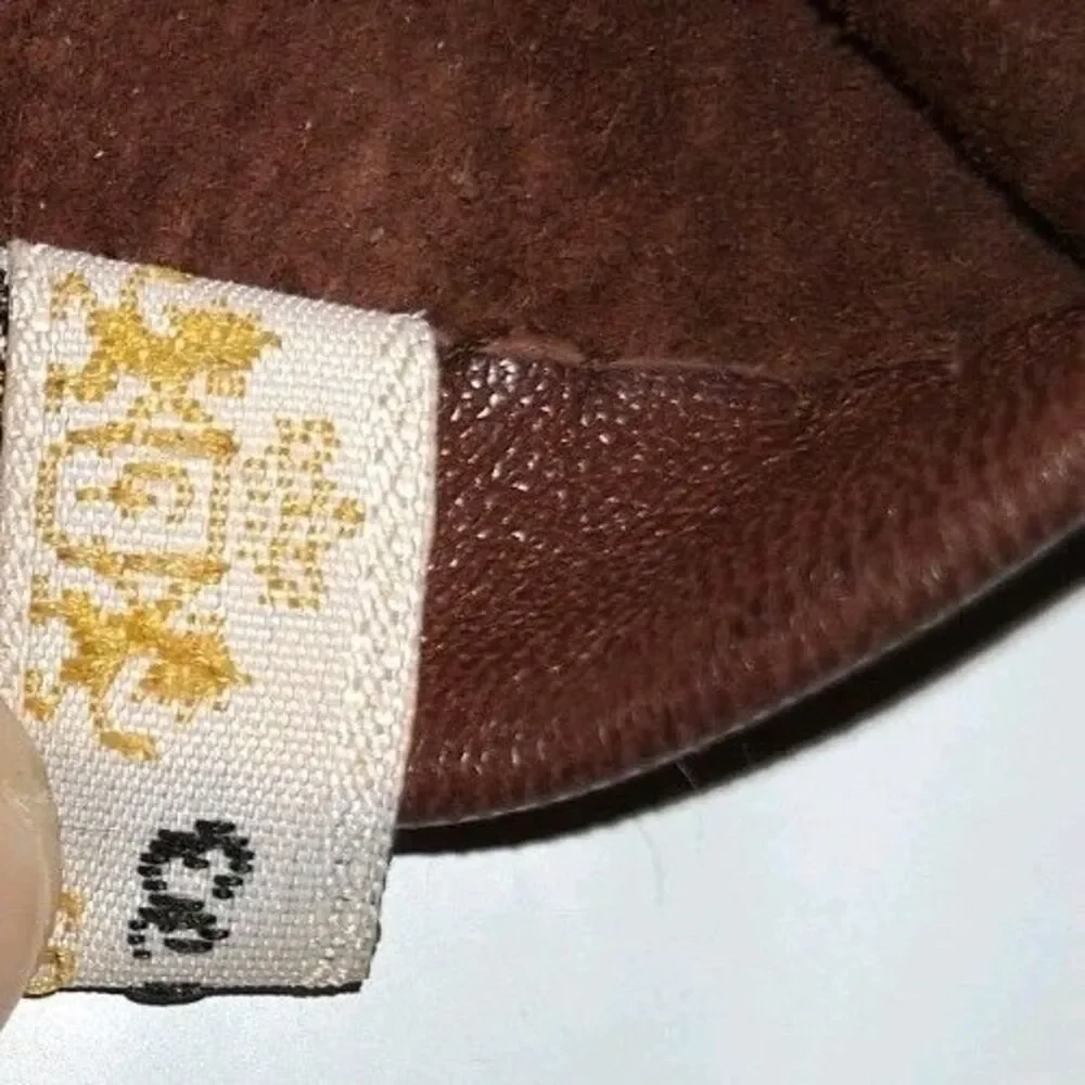 EL CORTE  INGLES Women's Gloves Burgundy Brown Leather‎ Size Small 6