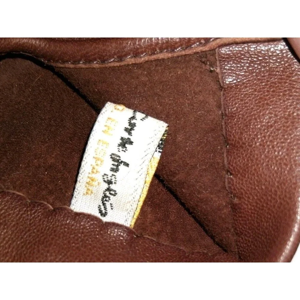 EL CORTE  INGLES Women's Gloves Burgundy Brown Leather‎ Size Small 6