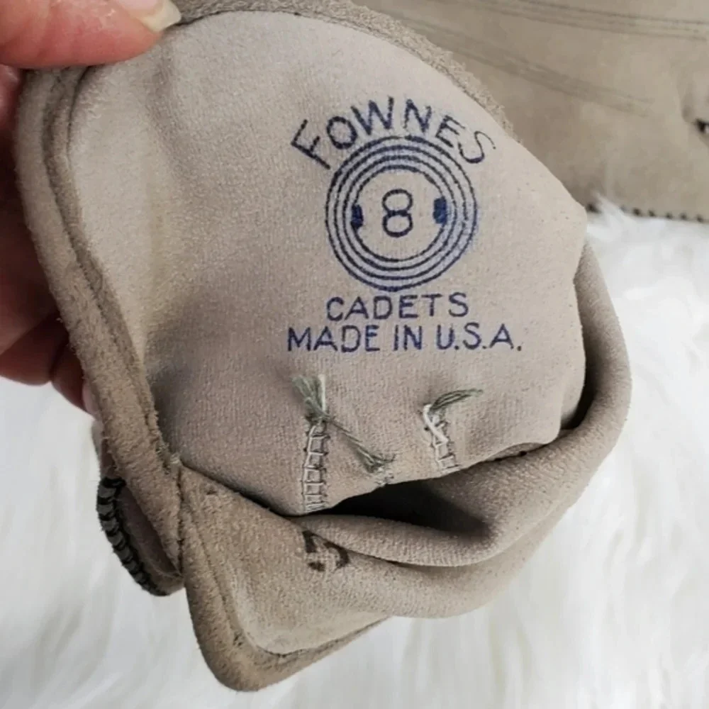 Fownes‎ Vintage  Gray Whipstiched Gloves 8