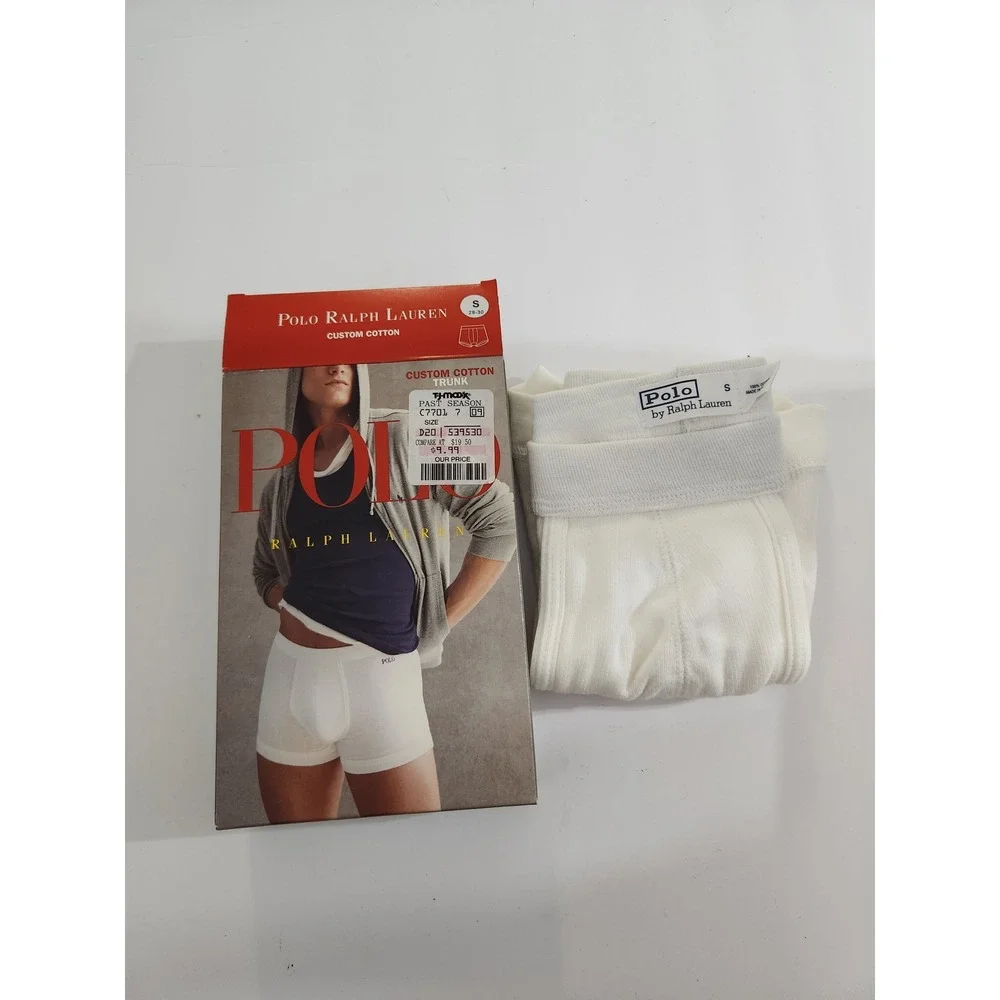 Polo Ralph‎ Lauren Trunk White Custom Cotton Ribbed Vintage Small 28-30