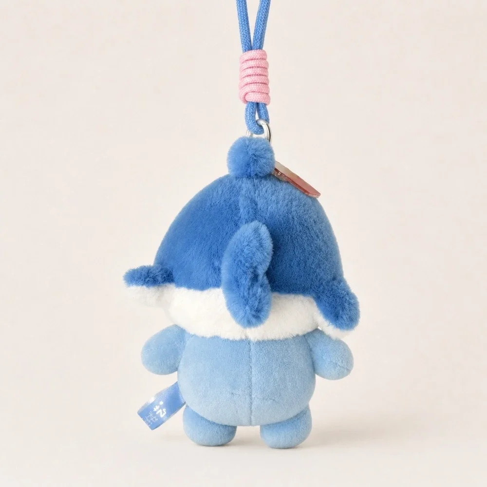 HAVEROSE Cute Blue Shark Plush Keychain Bag Charm Wrist Strap 5.5in NWT Kawaii