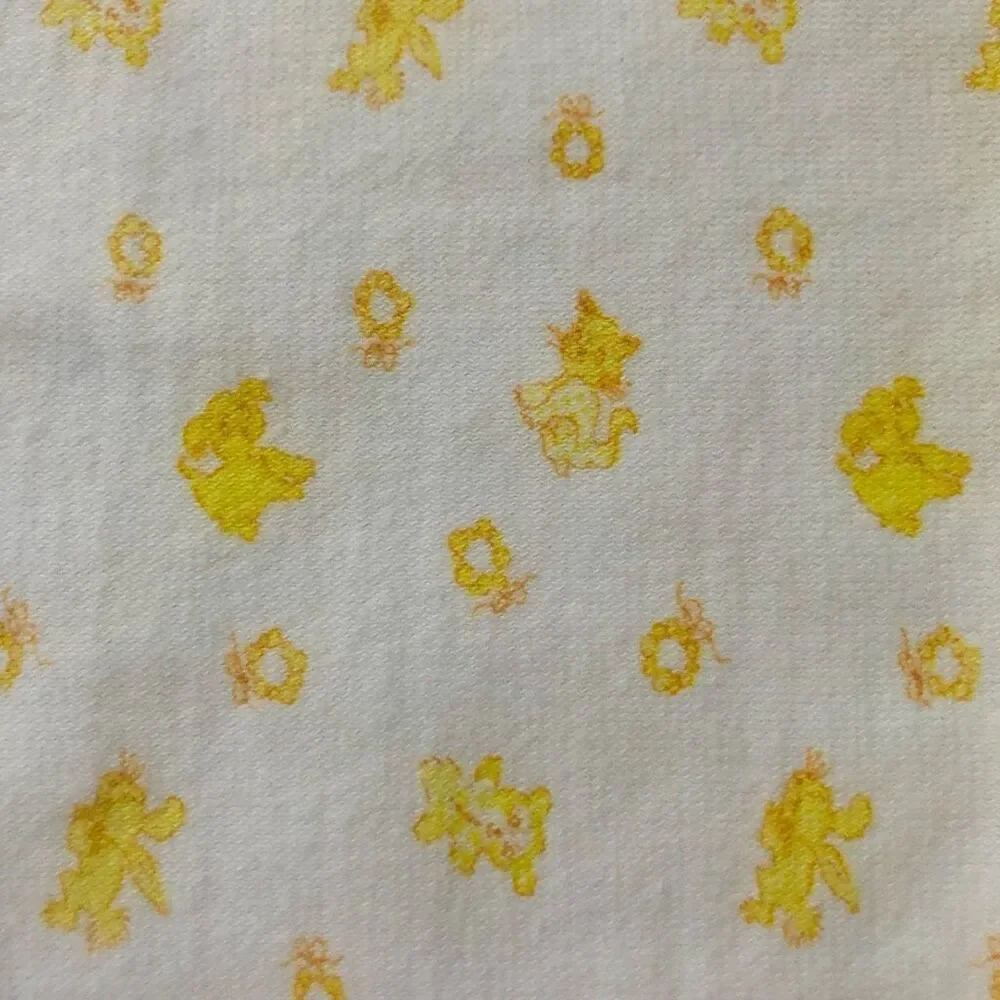 Vintage Carters Baby‎ Blanket and Fitted Sheet Set Yellow Animal Print Cotton