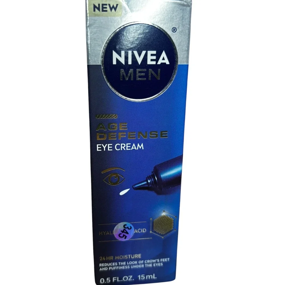 Nivea Men Age Defense Eye Cream Hyaluronic Acid Anti Aging 0.5oz 15ml New