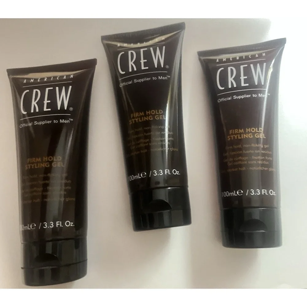 American Crew Firm Hold Styling Gel Unisex 3.3oz Clear New Set of 3 Alcohol Free
