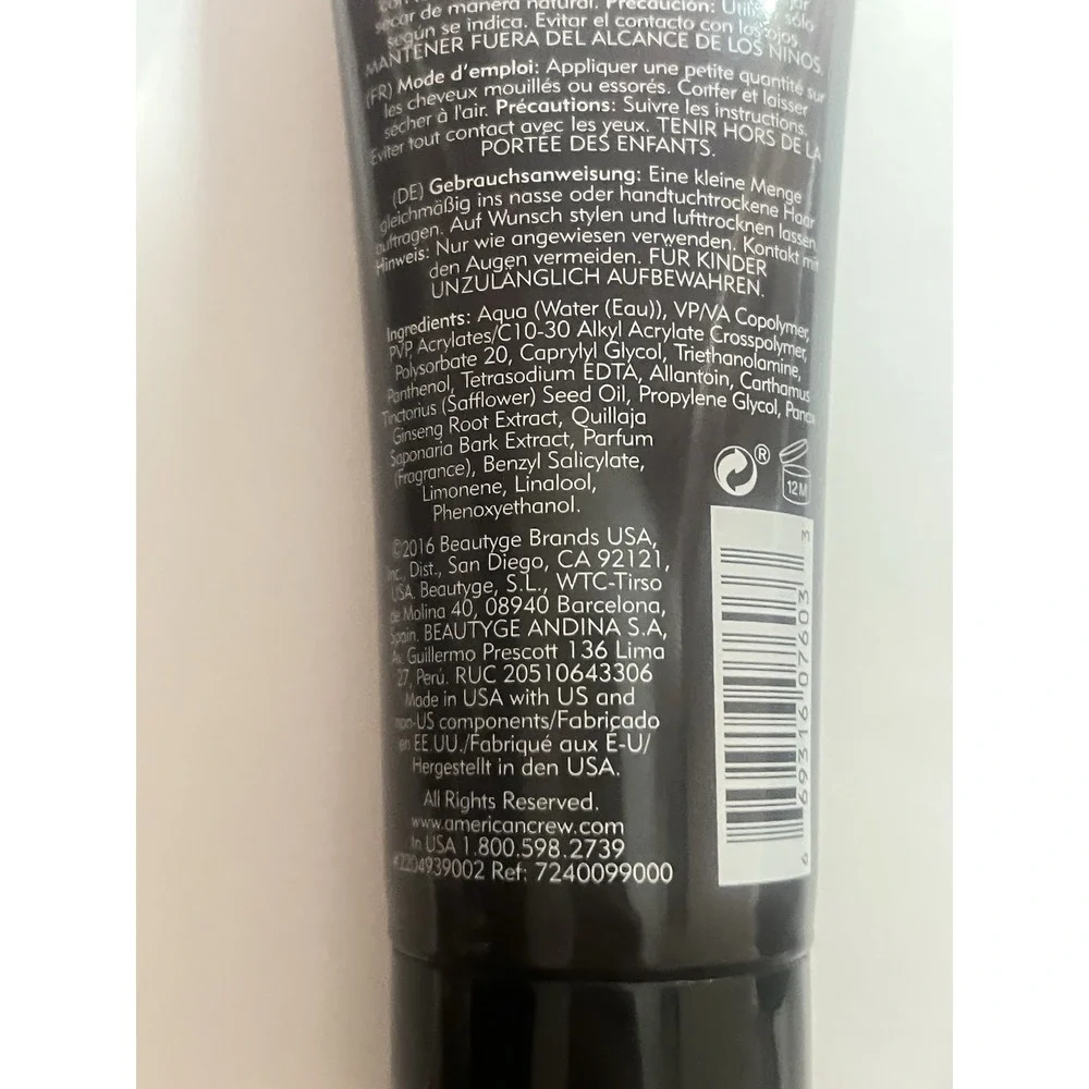 American Crew Firm Hold Styling Gel Unisex 3.3oz Clear New Set of 3 Alcohol Free