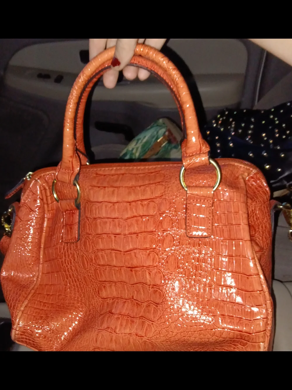 Nicole Miller glossy croc