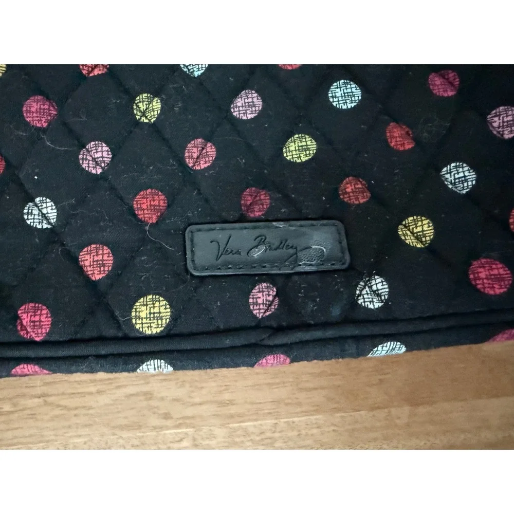 Vera Bradley Quilted Havana Dots Black Makeup Bag Polka Dot Travel Organizer