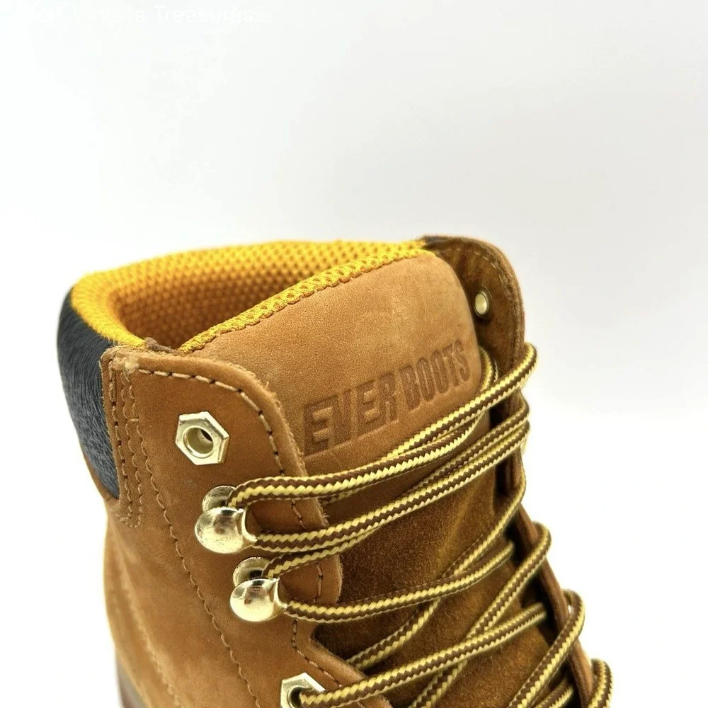 Ever Boots Tank EB611 Tan Leather Soft Toe Work Boots Men's Size 9.5