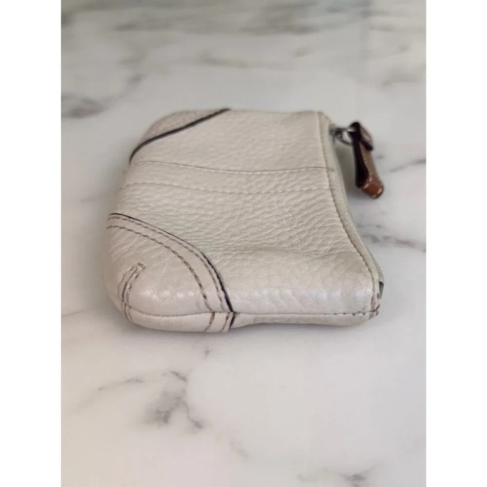 Coach Vintage Y2K Soho Pebbled Leather Medium Skinny Coin Purse Parchment Ivory
