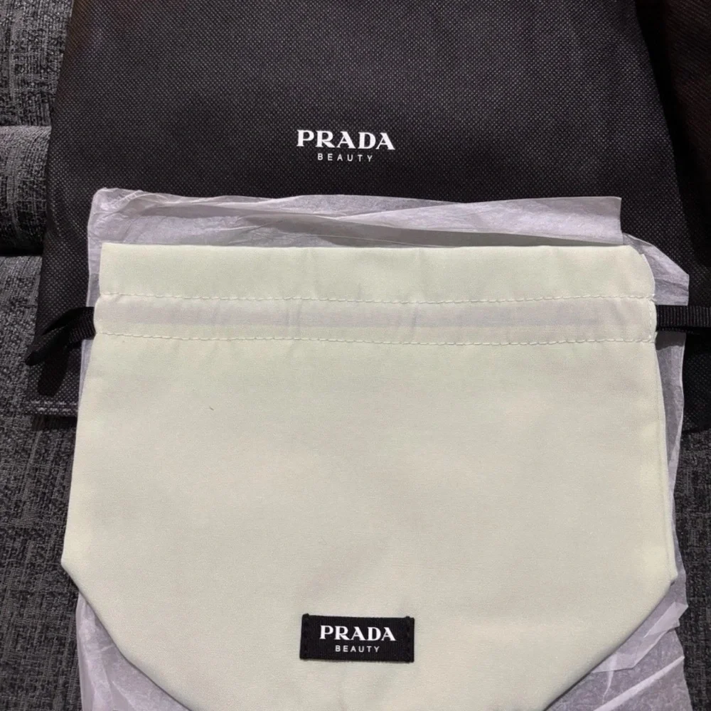 Prada Beauty Light Green Drawstring Cosmetic Pouch