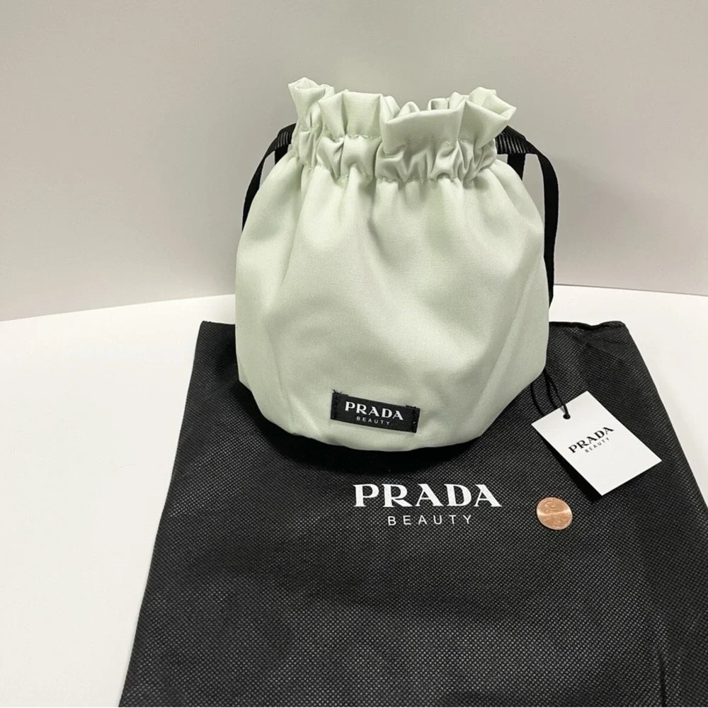 Prada Beauty Light Green Drawstring Cosmetic Pouch