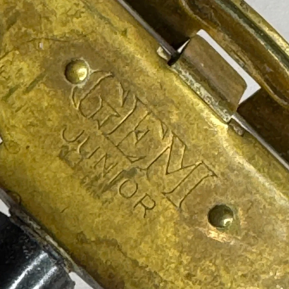 Vintage GEM Junior Single Edge Safety Razor Gold Tone Black Bakelite‎ Handle USA