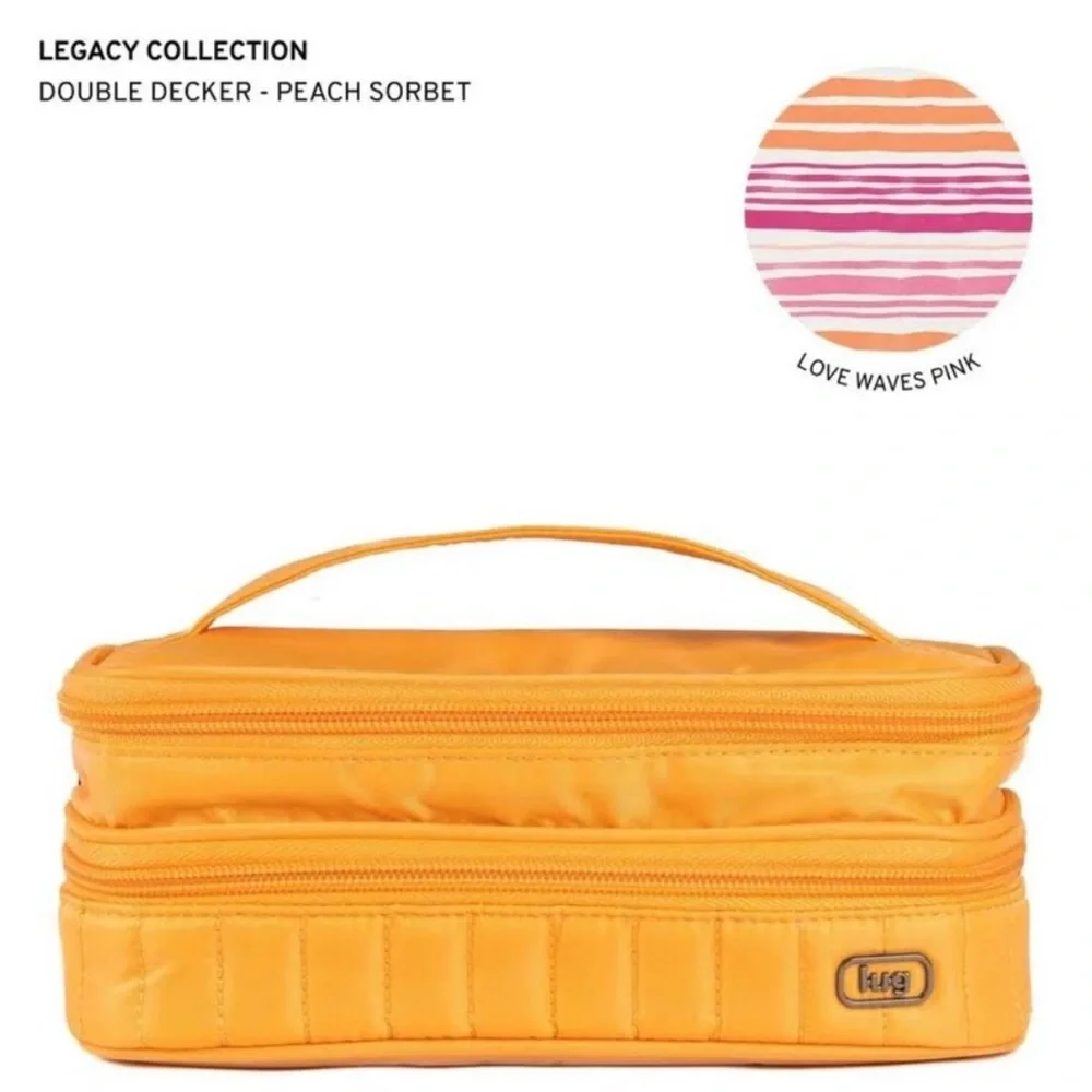 Lug Legacy Collection Double Decker Cosmetic Case Peach Sorbet