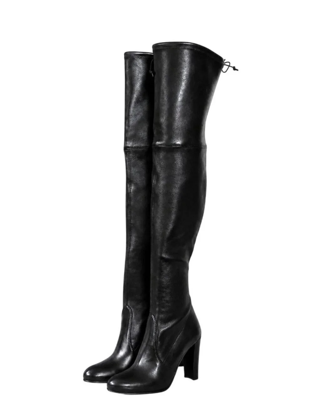 Stuart Weitzman Womens Over Knee Boots Size 7 Black Leather Old Money Designer