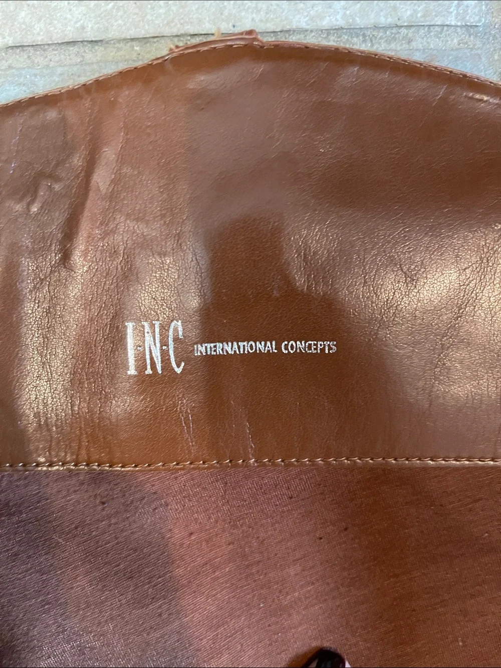 INC International Concepts Women's Tall Cognac Buckle Riding Boots leather