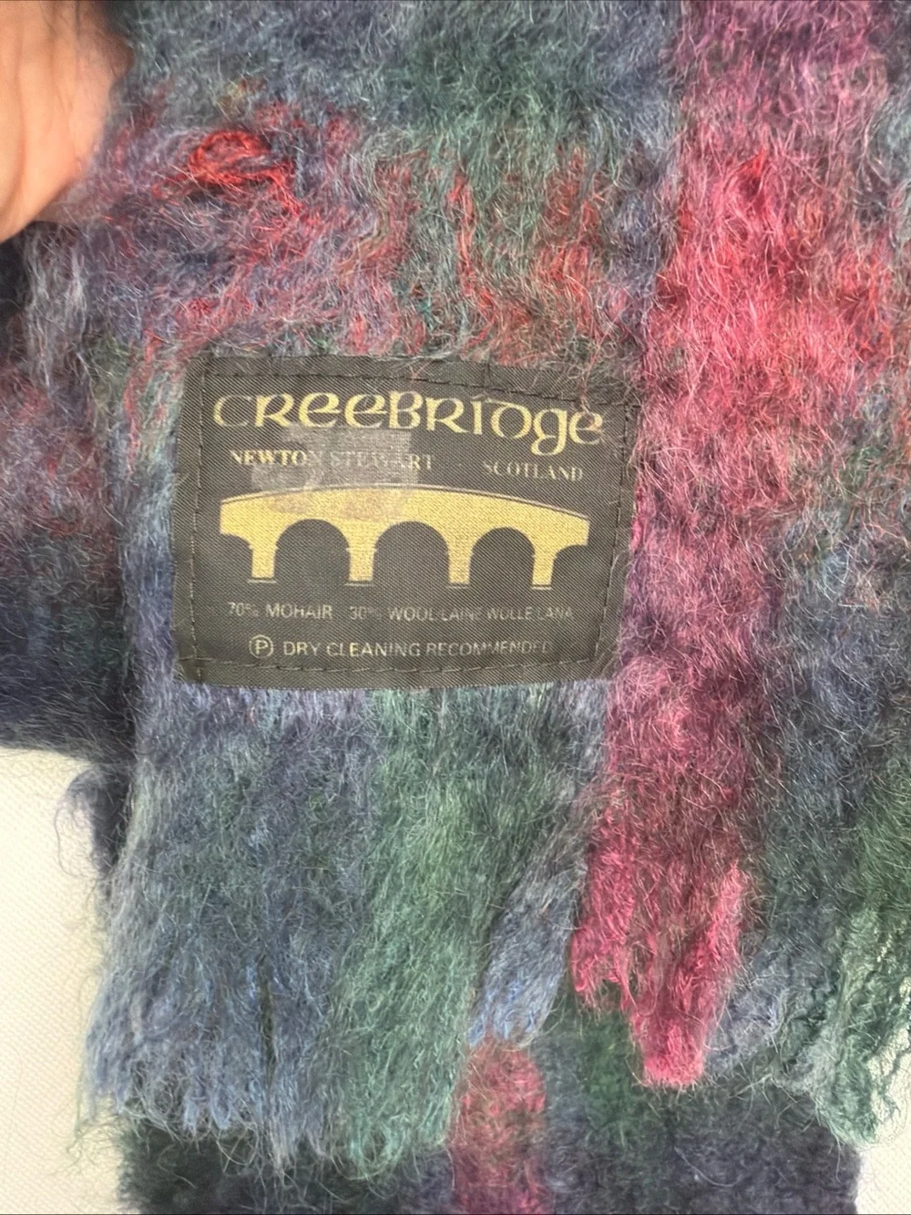 VTG ‎ Creebridge Classic Scotland High Quality Fluffy Mohair Tartan Plaid Scarf