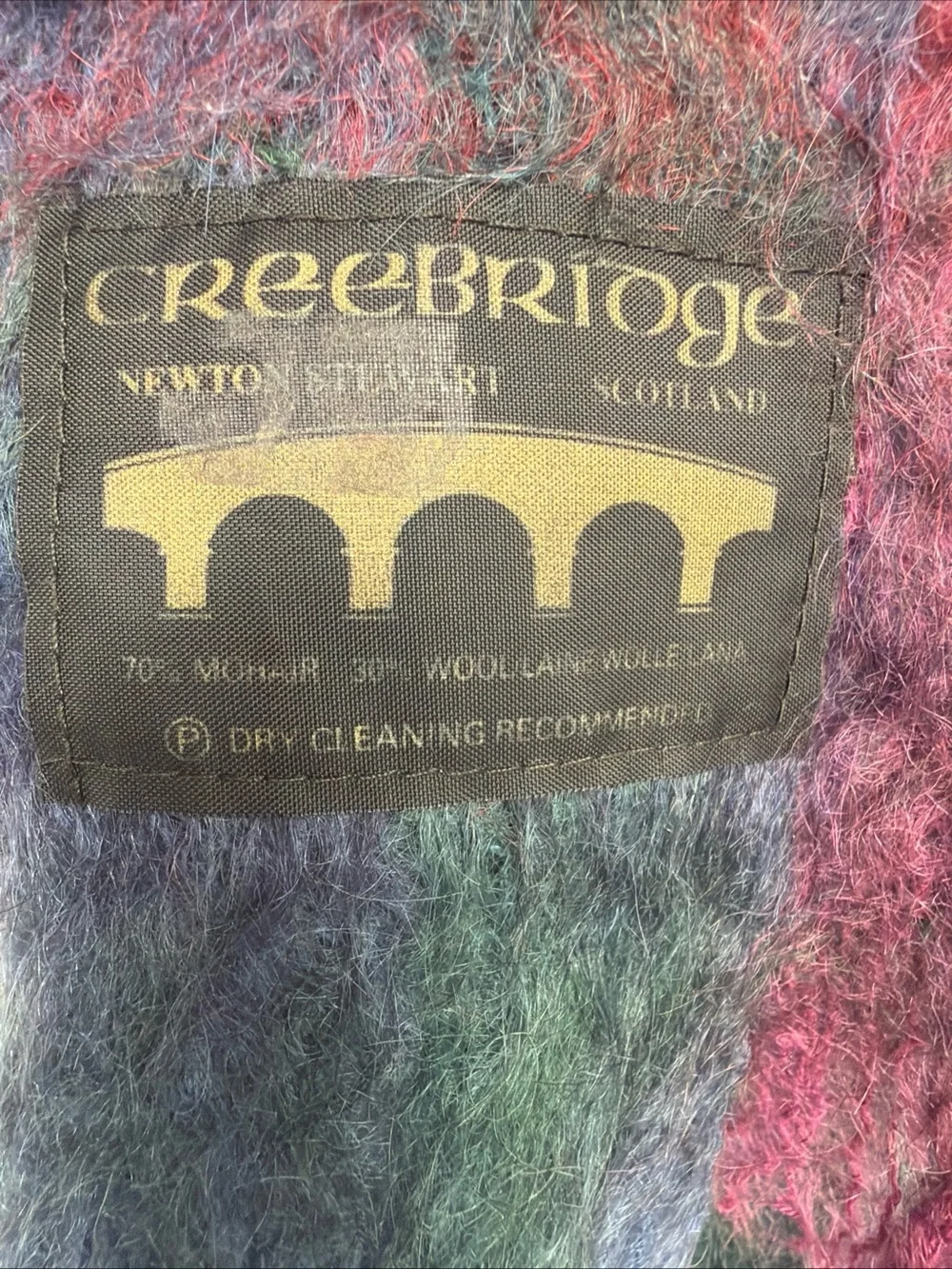 VTG ‎ Creebridge Classic Scotland High Quality Fluffy Mohair Tartan Plaid Scarf