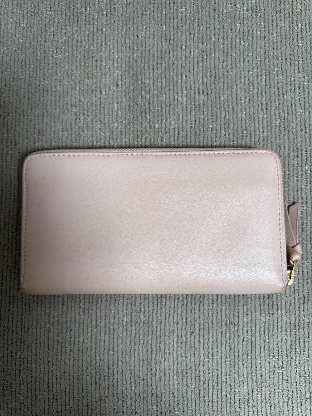 Tory Burch Blush Leather Zip Wallet with Logo