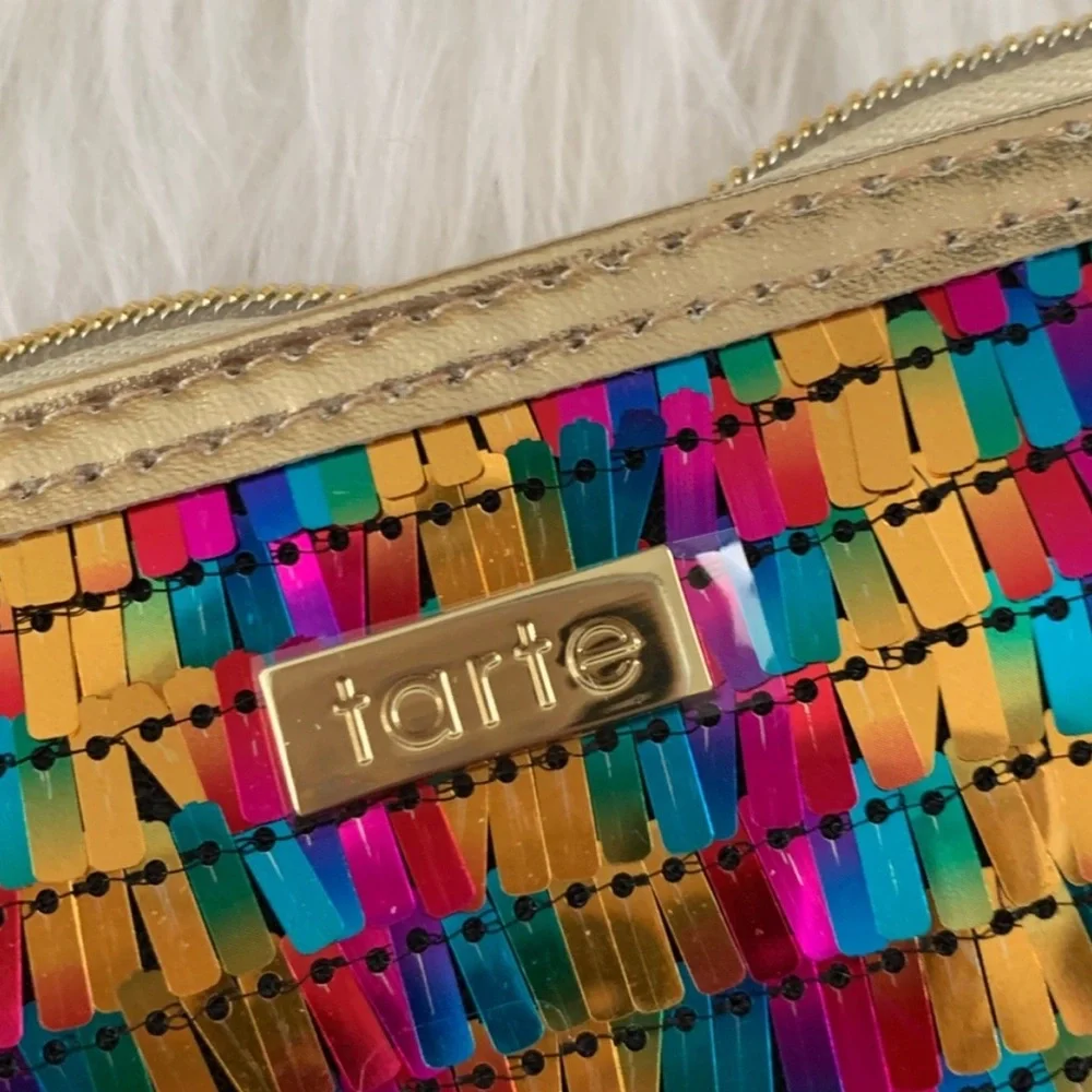 Tarte rainbow sequins cosmetic bag excellent like new