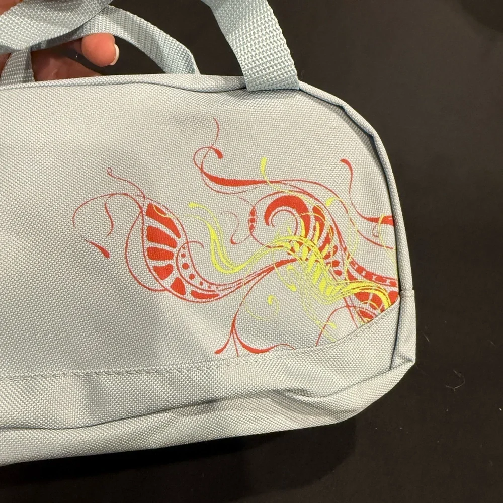 Adidas Light Blue Cosmetic Bag with Red Logo