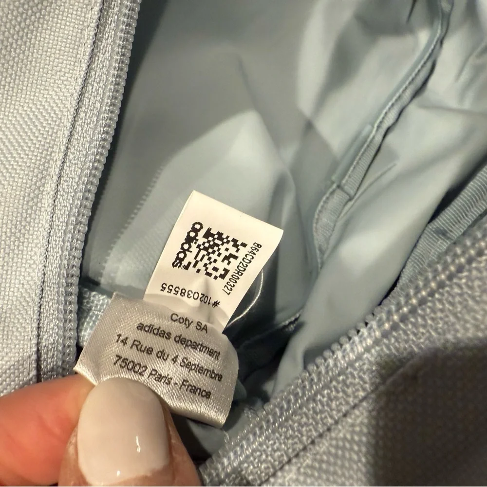 Adidas Light Blue Cosmetic Bag with Red Logo