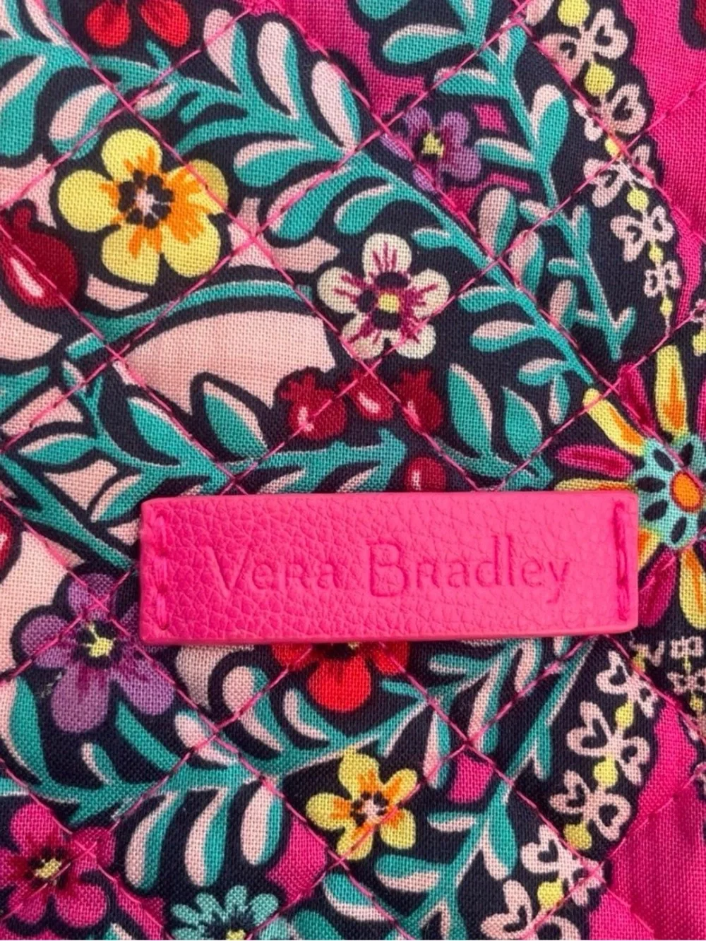 Vera Bradley Kaleidoscope Pink Floral Cosmetic makeup bag dual pockets