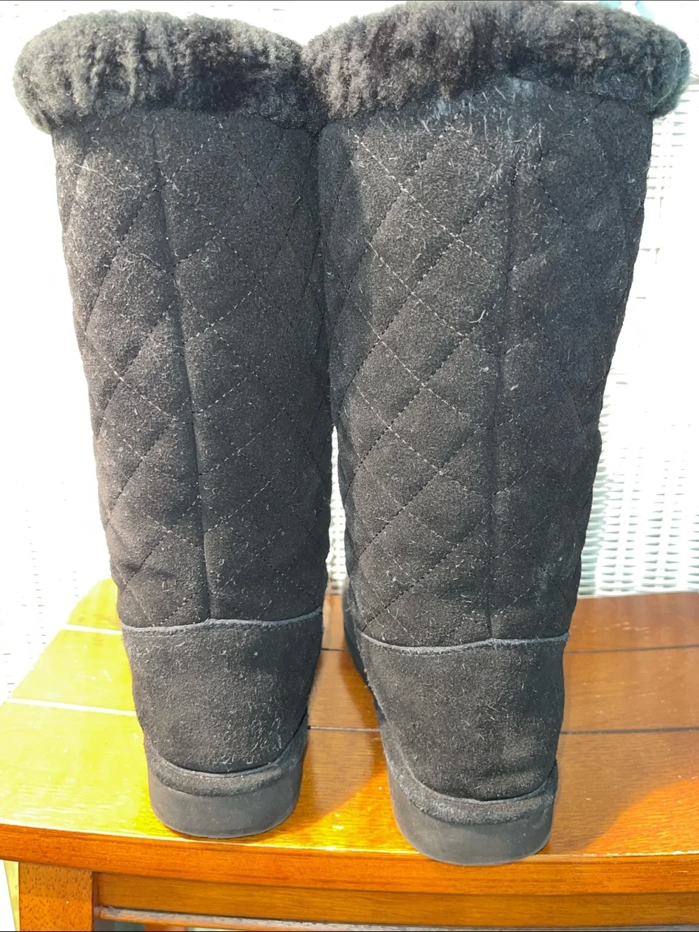 Michael Kors Black Shearling fully lined Tall Warm Winter Boots size 8