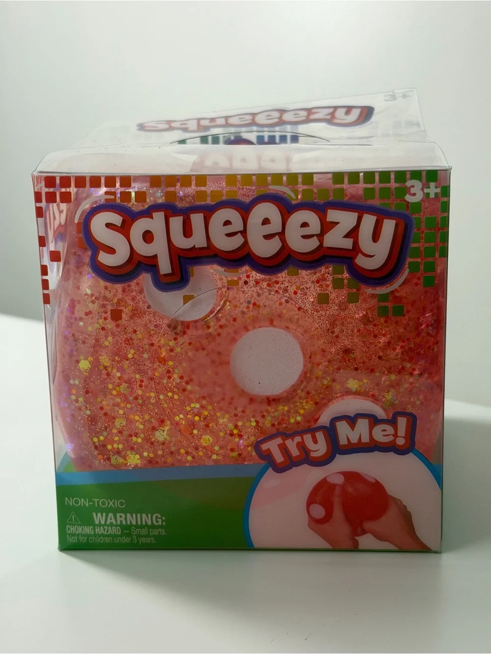 Squeeeezy red Glitter Squishy Toy