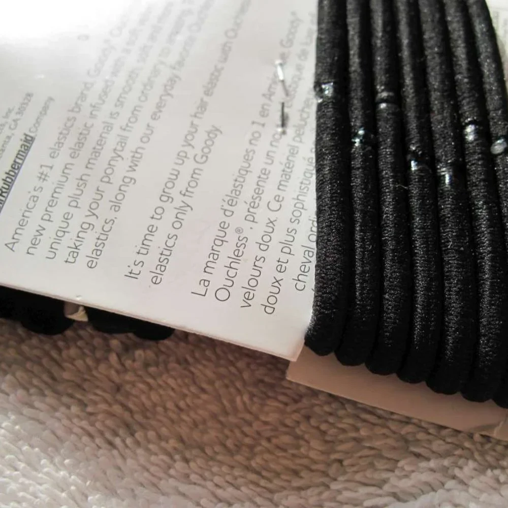 8 Goody Ouchless 4 Velvet Mixed Pack Elastic Hair Band Ponytailers Black Brown